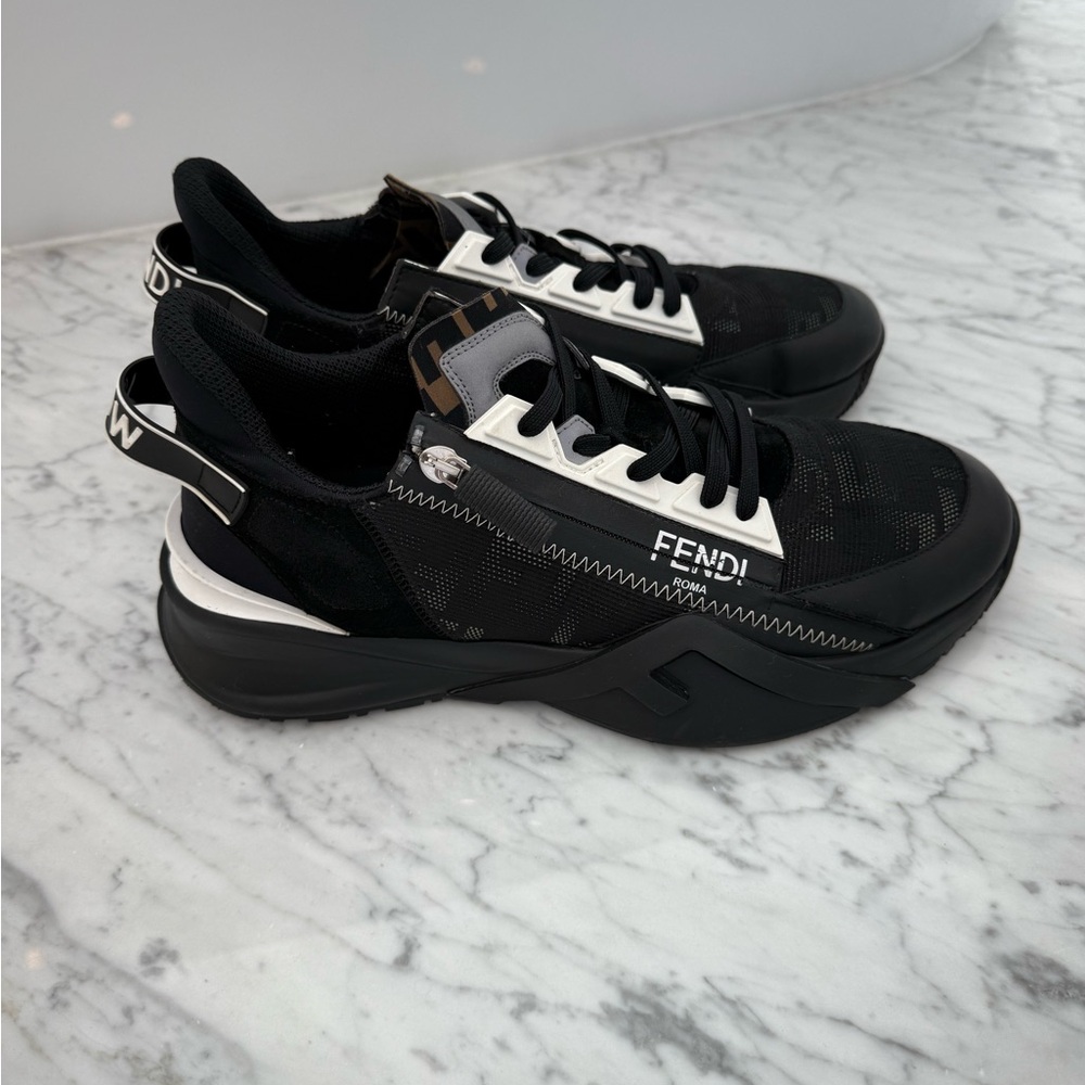 Fendi Black and White Athletic Shoes